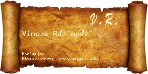 Vincze Rómeó névjegykártya