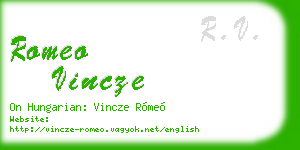 romeo vincze business card