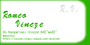 romeo vincze business card